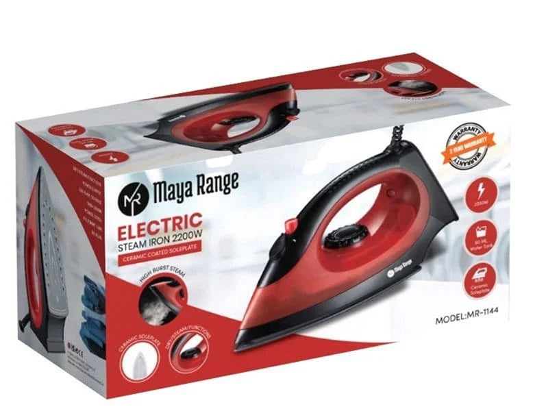 Maya Electric Steam Iron Ceramic Soleplate 2200w