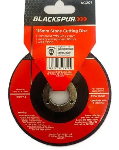 BS Stone Cutting Disc 115mm 1