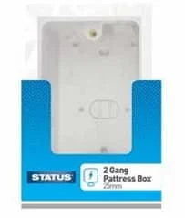 Status 2Gang Pattress Box 25MM Deep 1s