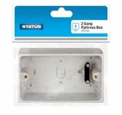 Status 2Gang Pattress Box 47mm Single