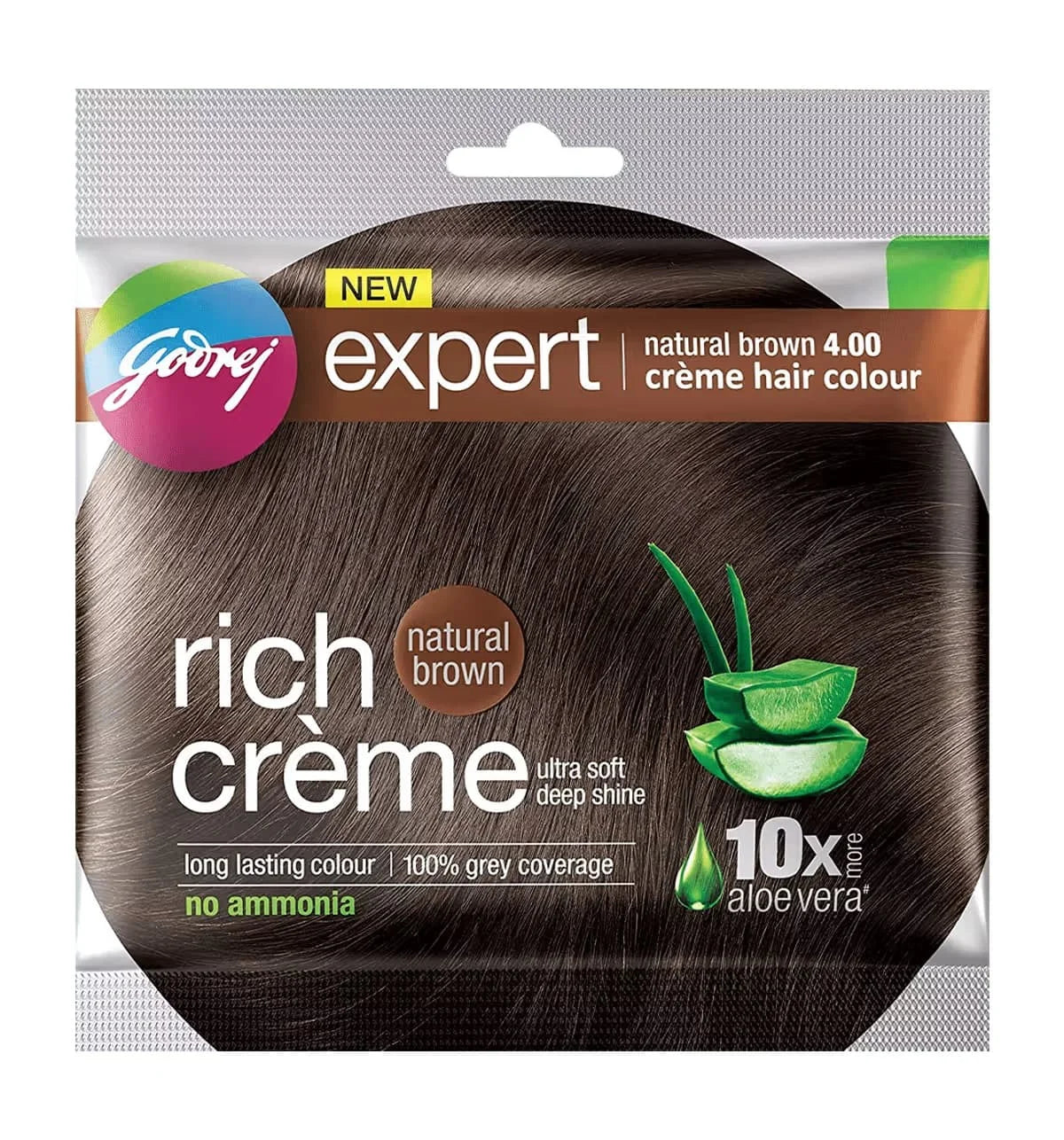 Godrej Expert Creme Hair Colour - Natural Brown 4. 8 x 20g
