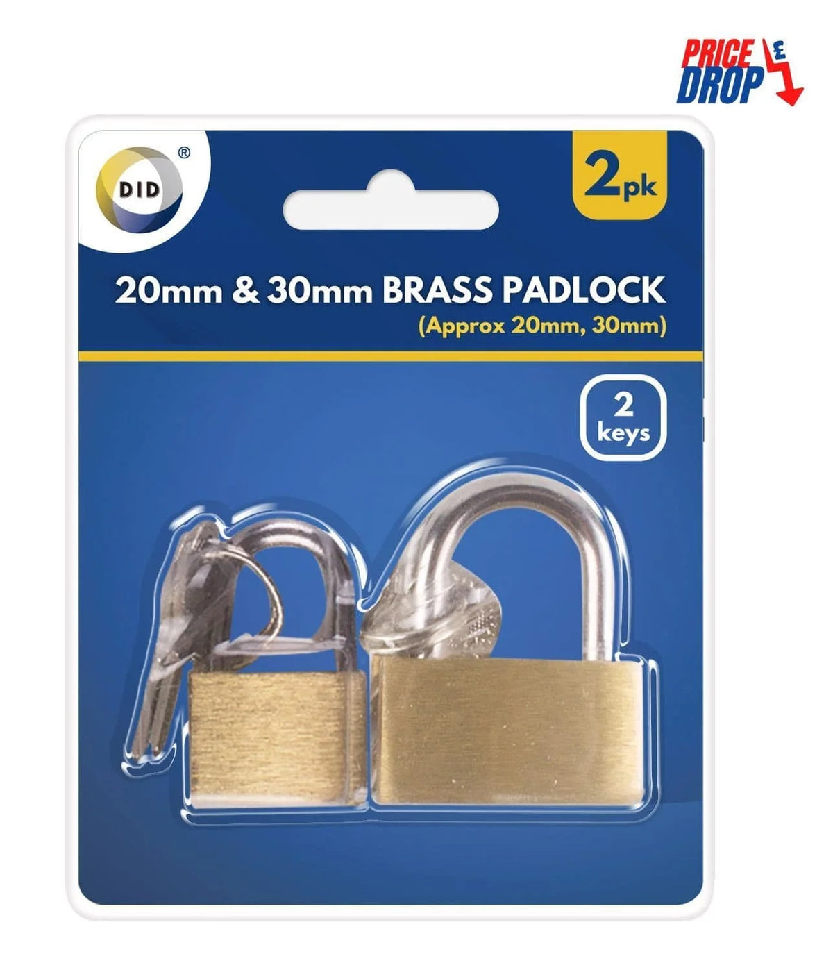 Dina Brass Padlock 20mm & 30mm 2s