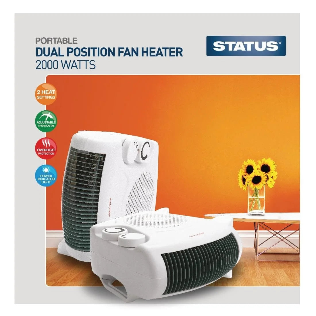 Status Dual Position Fan Heater Single