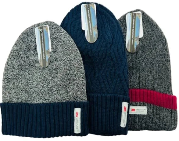Men's Thinsulate Hat's With Cuff One Size 12 x 1pair