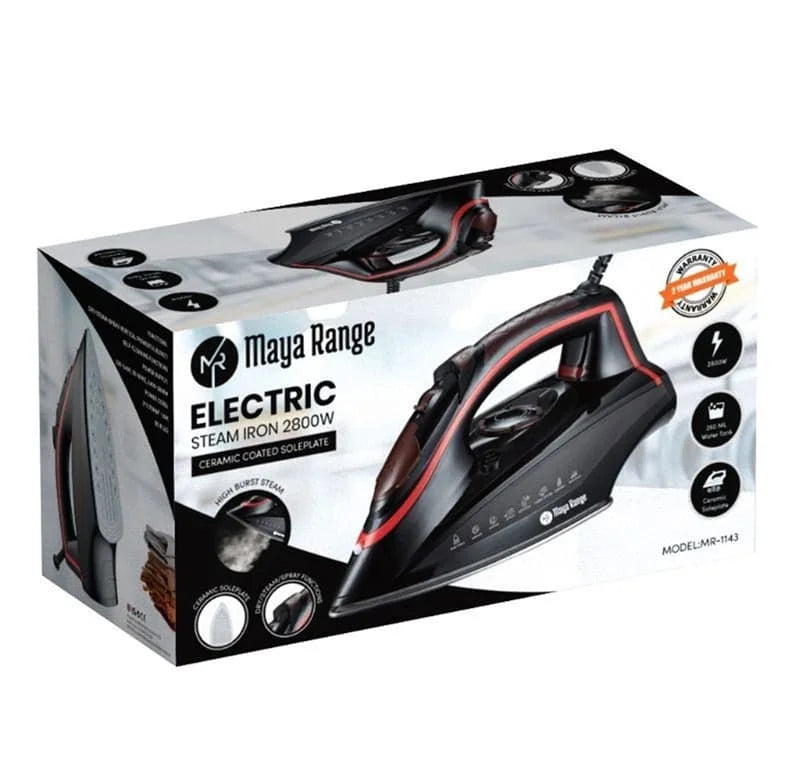Maya Electric Steam Iron Ceramic Soleplate 2800w