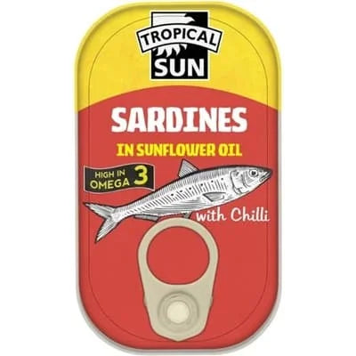 Tropical Sun Sardines In Sunflower Oil 12 x 125g