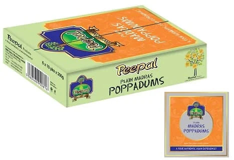 Peepal Madras Papadoms (Clearance Stock) 6 x 10x200g