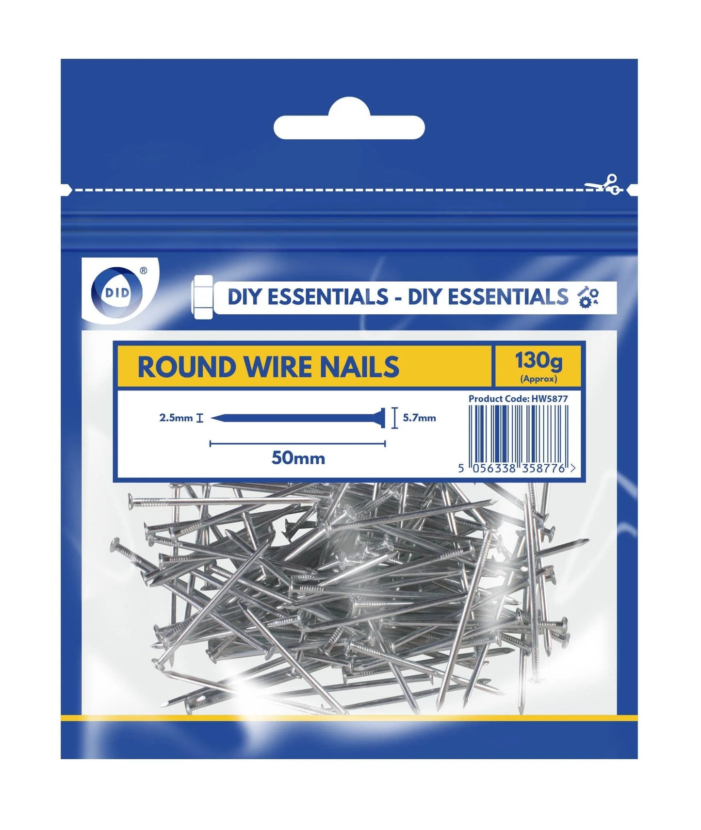 DID 50mm Round Wire Nails 130g
