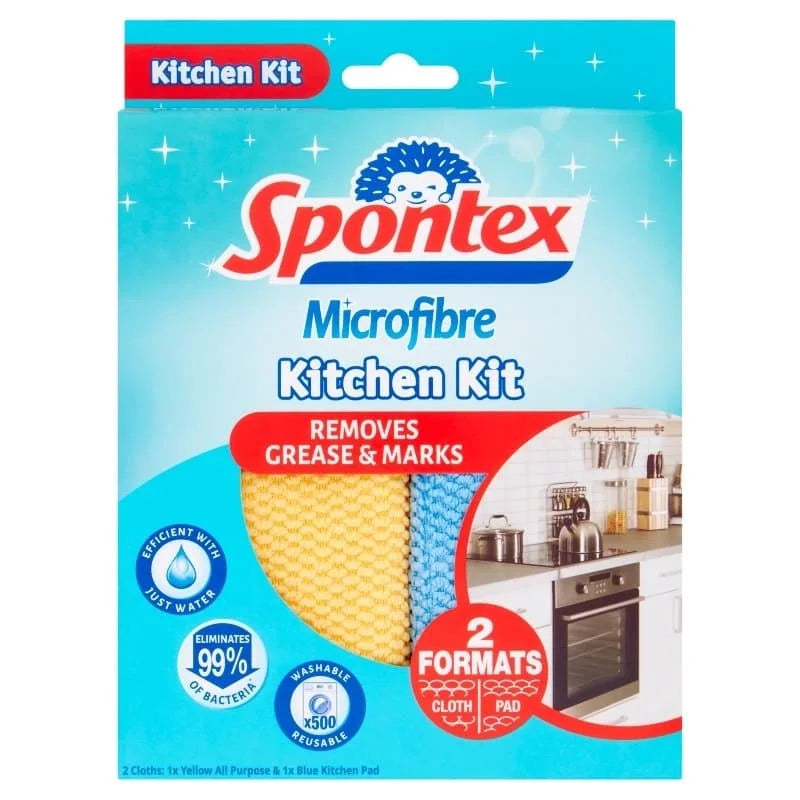 Clean Ups 2pk Microfibre Kitchen Kit 2pk