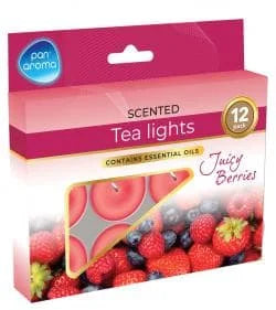 Pan Aroma Tea Light Candles - Juicy Berries 12pk