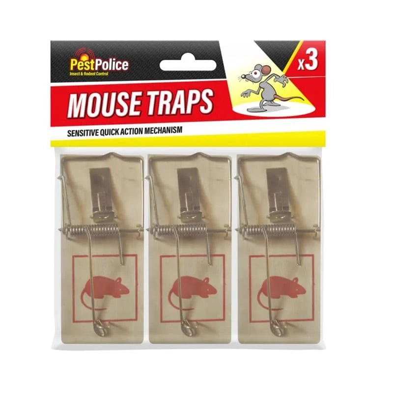 Pest Police Wooden Mouse Trap 3pk 3pk