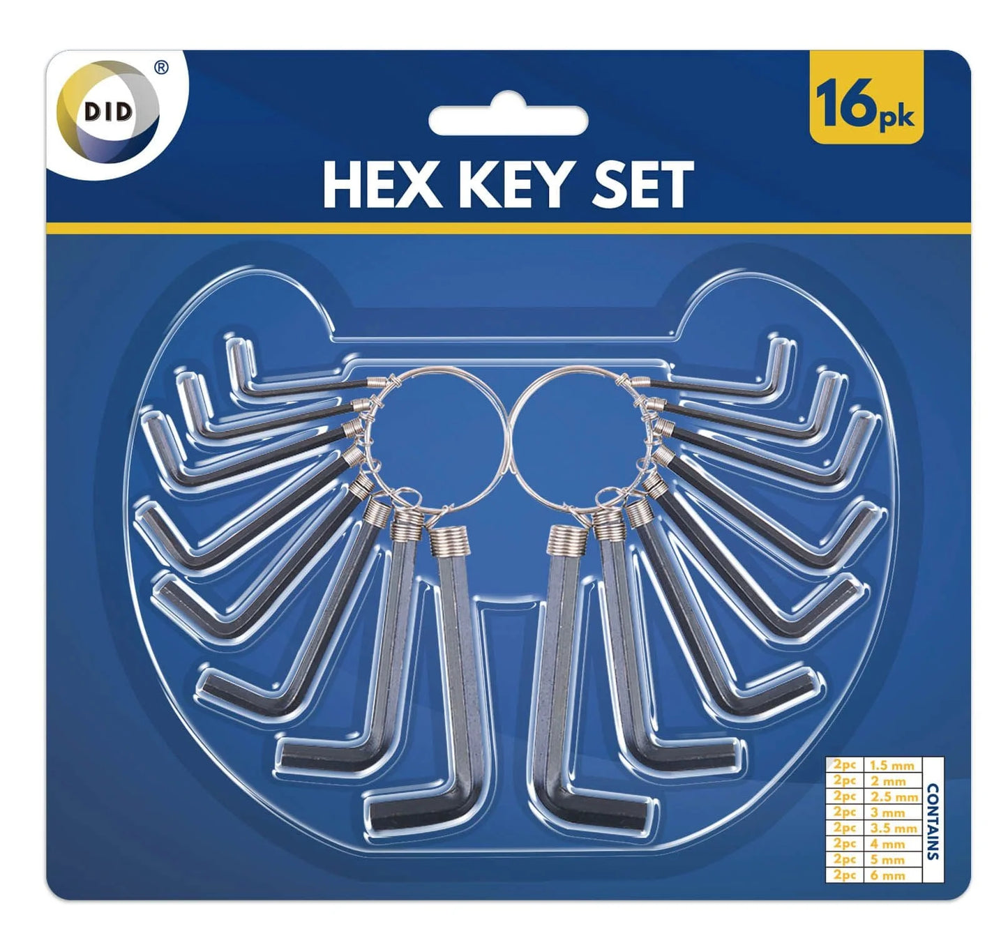 Dina 16pc Hex Key Set 1s