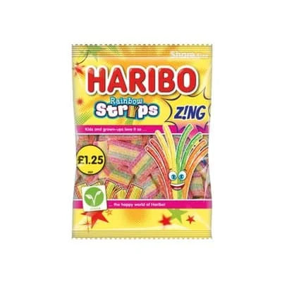 Haribo Rainbow Strips Zing (+10%Extra) 12 x 143g