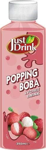 Just Drink Popping Boba Lychee 12 x 350ml