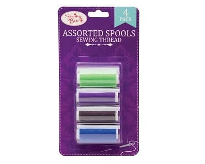 151 4 Spools Assorted Sewing Thread Blk/Wht 4s