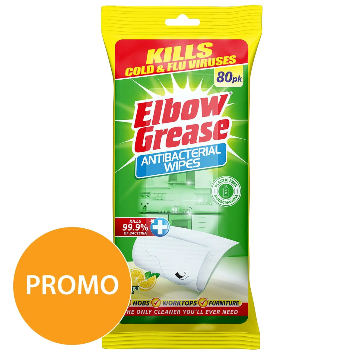 Elbow Grease Anti Bacterial Wipes 80pk