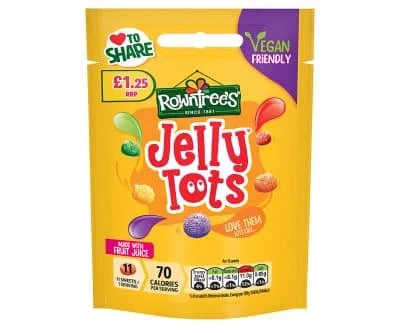 Rowntrees Jelly Tots Bags Vegan 10 x 120g