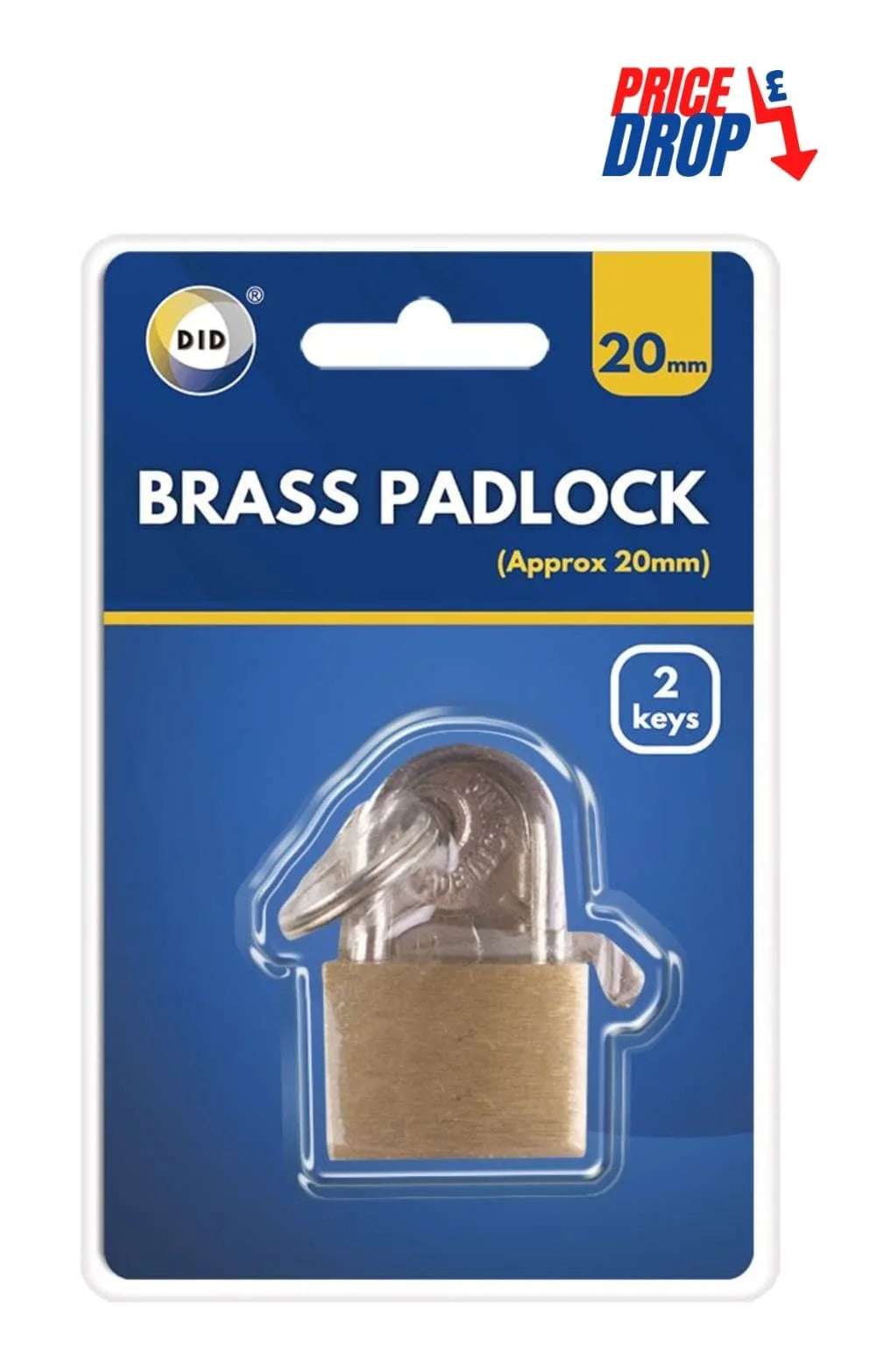Dina Brass Padlock 20mm 1s