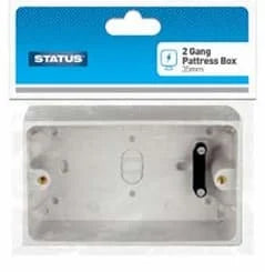 Status 2Gang Pattress Box 35mm Single