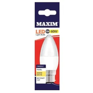 Maxim 7.5W=60W LED Candle BC CW P 10s