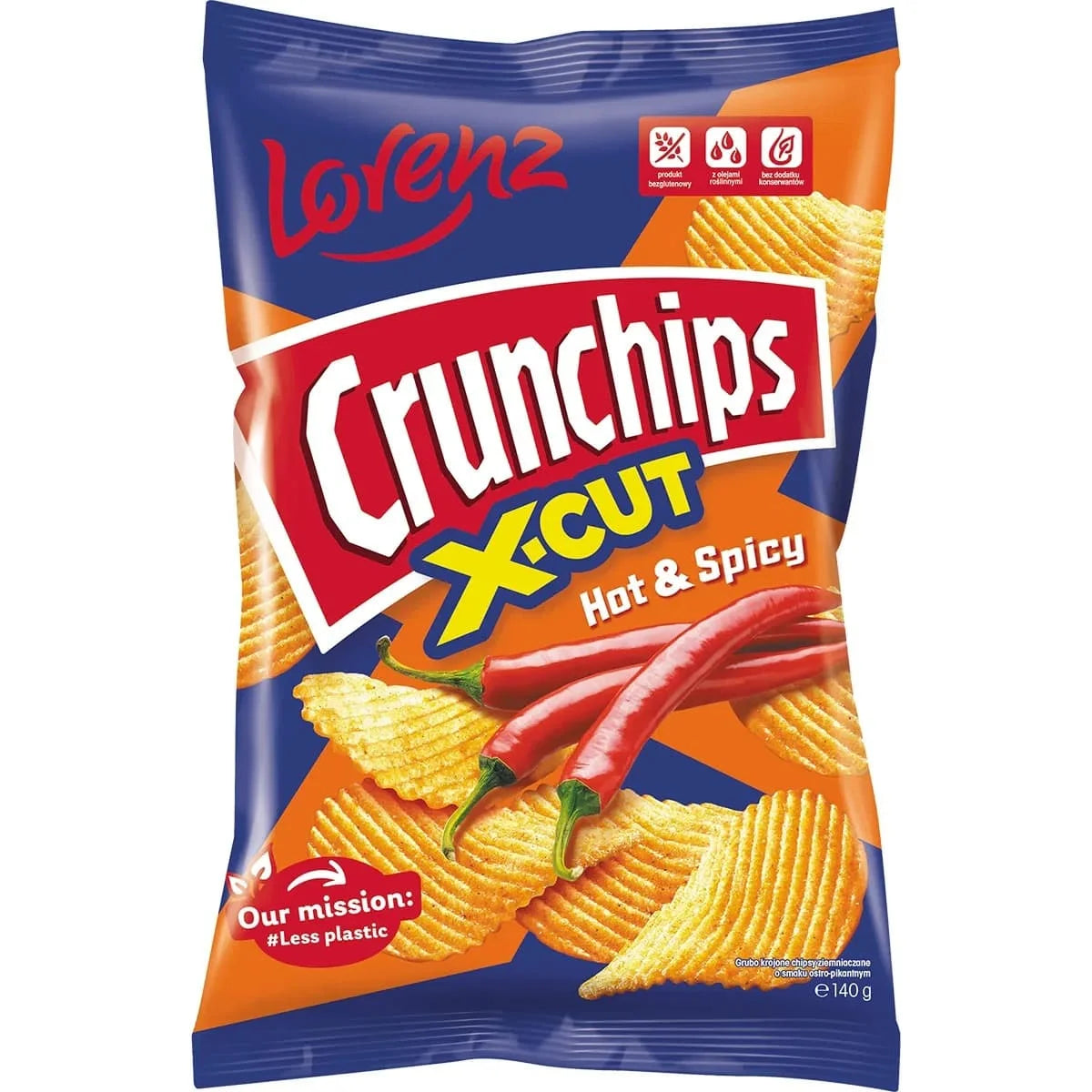 Lorenz Crunchip X-Cut Hot & Spicy 12 x 130g