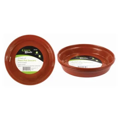Green Blade Plant Pot Saucers 3 x 18.5cm