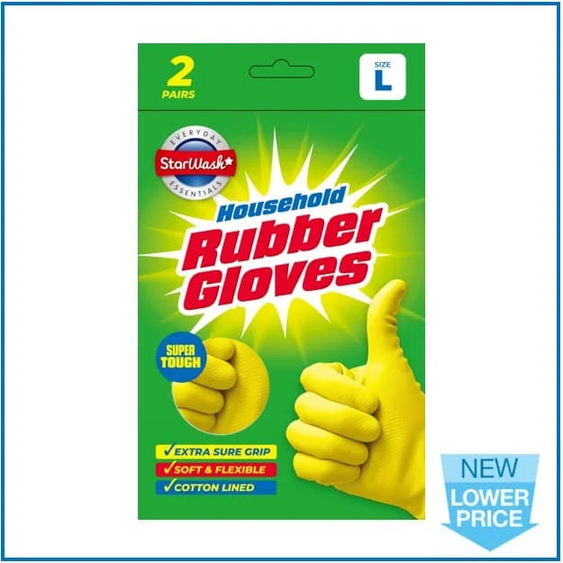 DL Latex Rubber Gloves - Large 12 x 2s