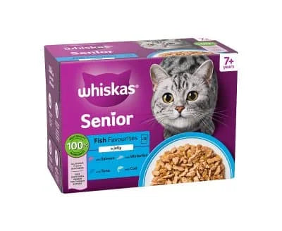 Whiskas 7+ Fish Favourites in Jelly 48 x 85g