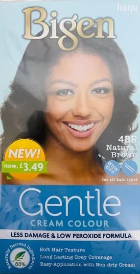 Bigen Gentle Hair Colour- Natural Brown 4BR 3 x 1s