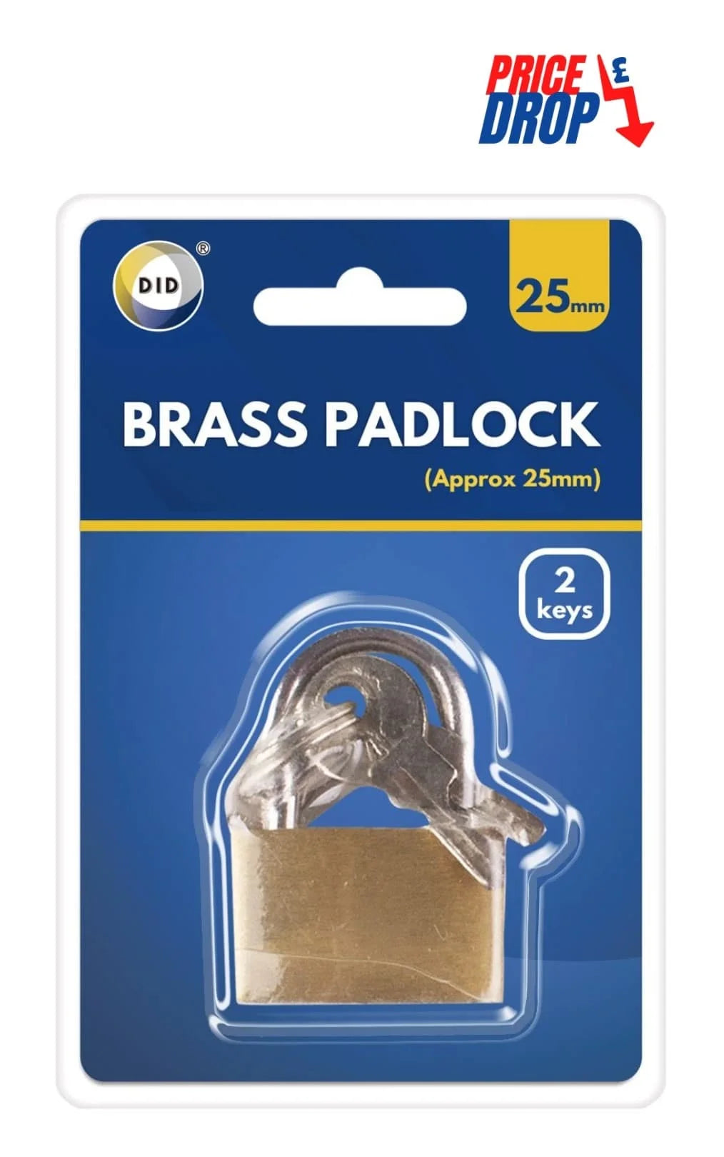Dina Brass Padlock 25mm 1s