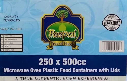 Peepal Microwave Containers & Lids 500 250 x 500cc