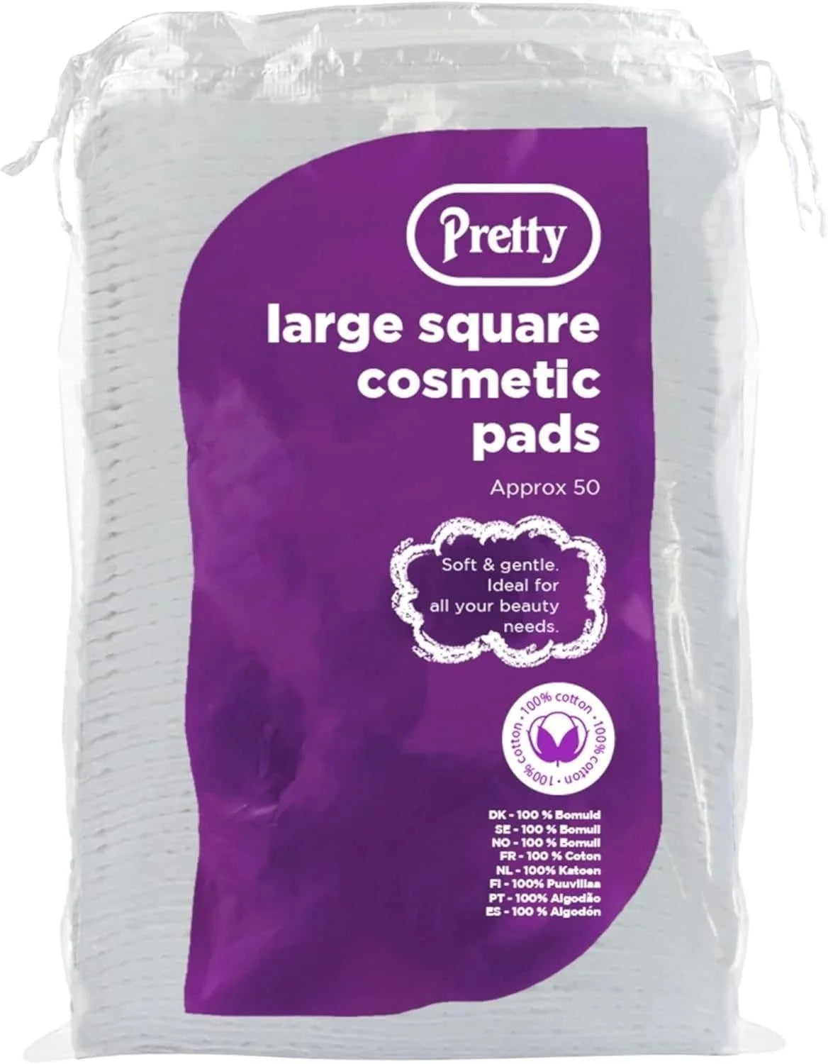 Pretty 50 Square Cosmetic Pads 12s