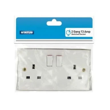 Status 2 Gang Switched Wall Socket 2s