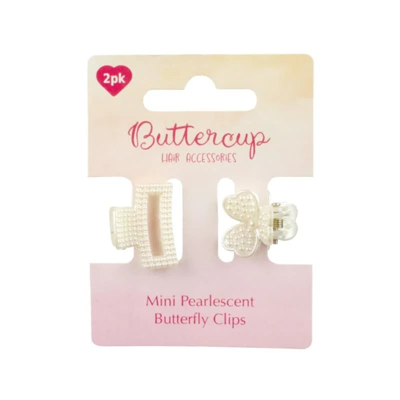 Pearlscent Design Small Butterfly Hair Clips 2pk