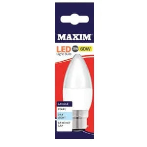 Maxim 7.5W=60W LED Candle BC DL P 10s