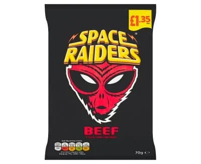 Space Raiders Beef Crisps 20 x 70g