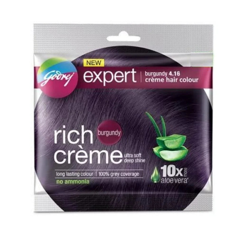 Godrej Expert Creme Hair Colour - Burgundy (4.16) 8 x 20g