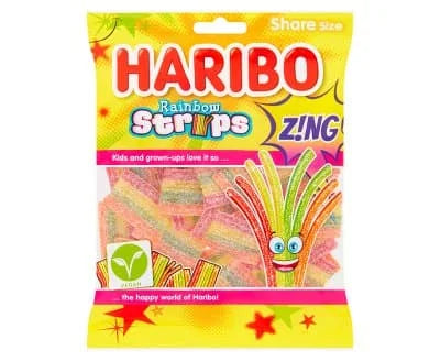 Haribo Rainbow Stripes Zing 12 x 130g