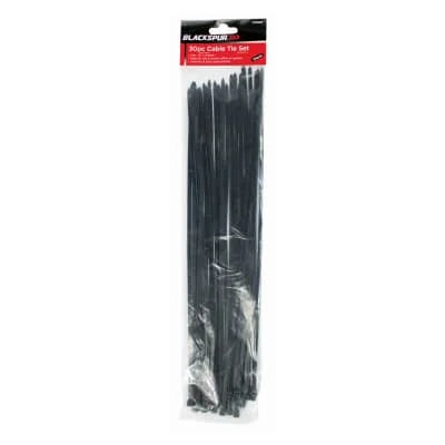 Blackspur Black Cable Tie Set 30s