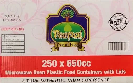 Peepal Microwave Containers & Lids 650 250 x 650cc