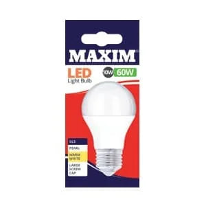 Maxim LED Bulb GLS Pearl ES WW SC 60w 10s