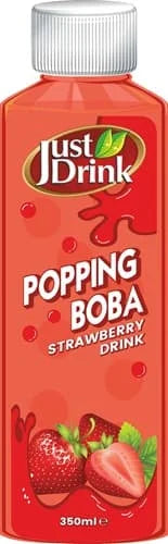 Just Drink Popping Boba Strawberry 12 x 350ml