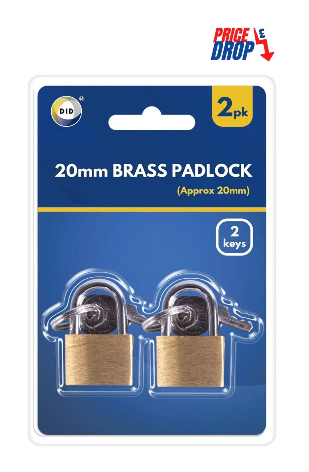 Dina Brass Padlock 20mm 2pcs