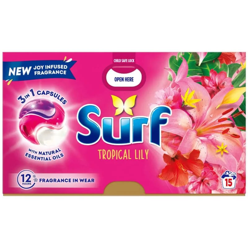 Surf 3in1 Washing Capsules - Tropical Lily 4 x 259.5g