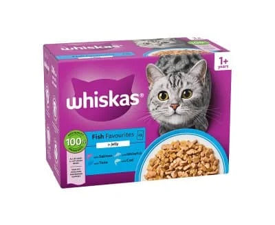 Whiskas 1+ Fish Favourites in Jelly 48 x 85g