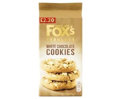Foxs Fab White Choc Cookies 8 x 180g