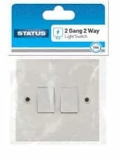 Status 2Gang 2Way Light Switch Single