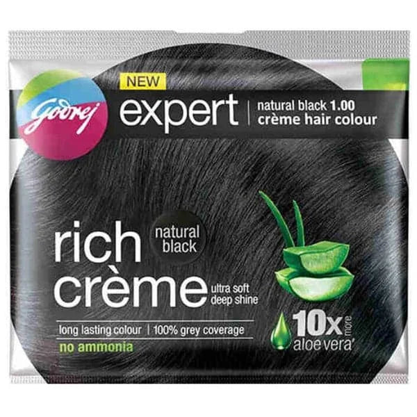 Godrej Expert Creme Hair Colour - Natural Black 1 8 x 20g