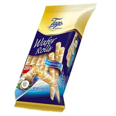 Tago Wafer Rolls Coconut 260g