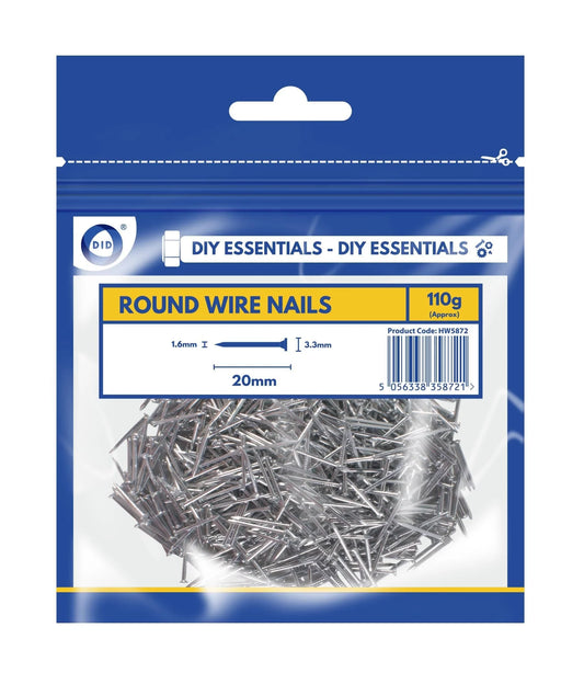DID 20mm Round Wire Nails 110g